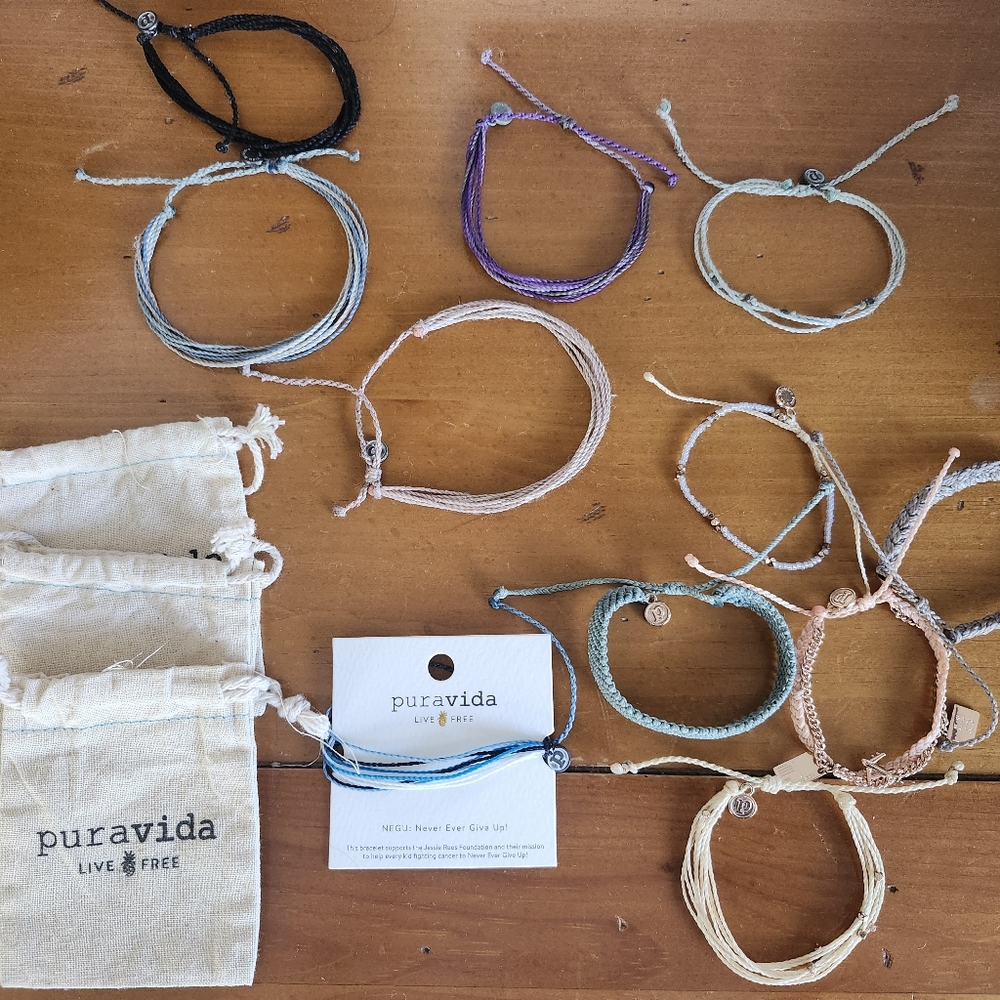 Lot of puravida bracelets,  anklet ring
